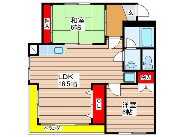 第２美芳ハイツの物件間取画像